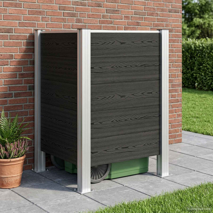 Afvalbak Schutting Grijs 85 x 85 x 115 cm Aluminium en WPC
