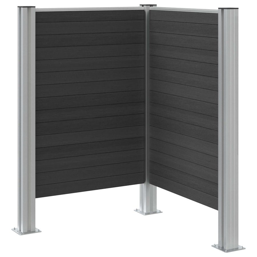 Afvalbak Schutting Grijs 85 x 85 x 115 cm Aluminium en WPC