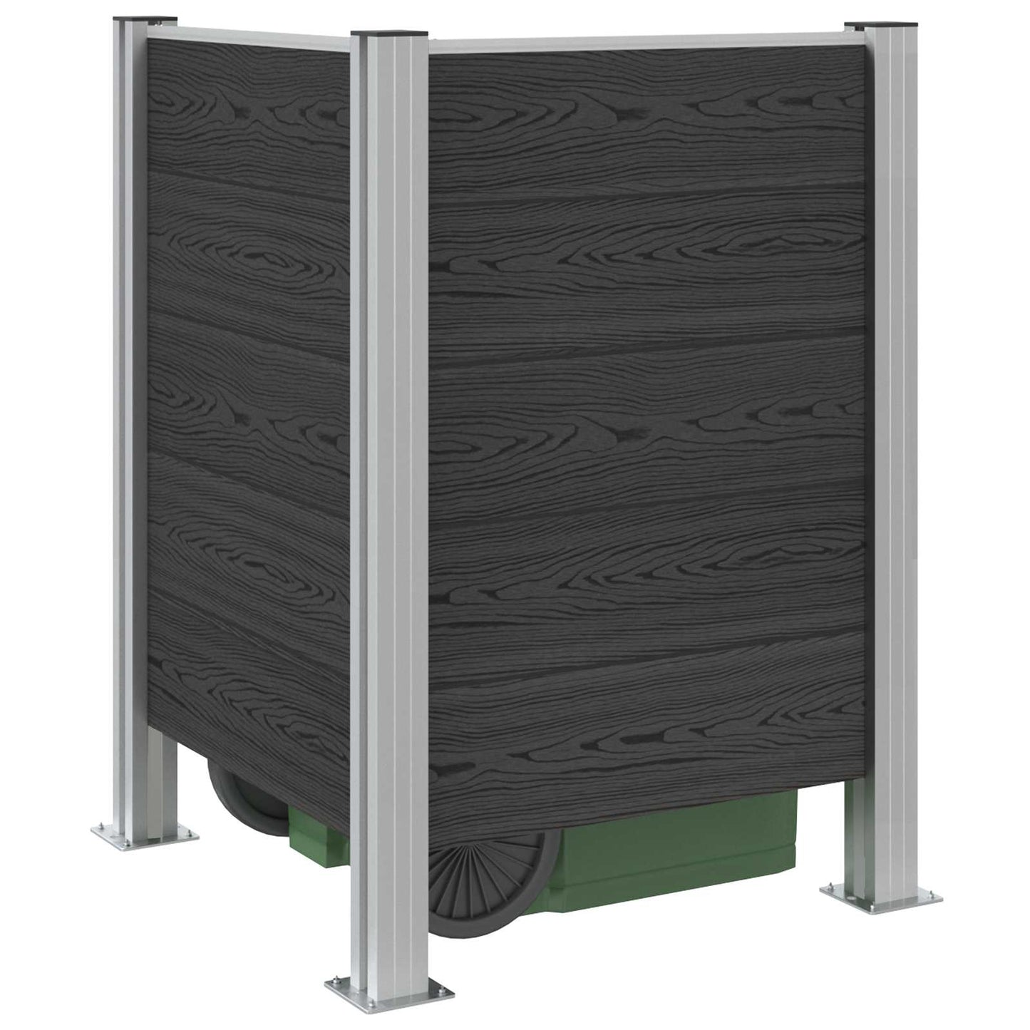 Afvalbak Schutting Grijs 85 x 85 x 115 cm Aluminium en WPC