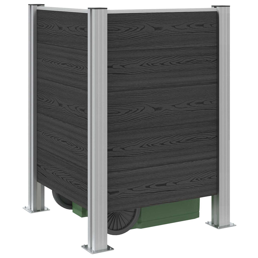Afvalbak Schutting Grijs 85 x 85 x 115 cm Aluminium en WPC
