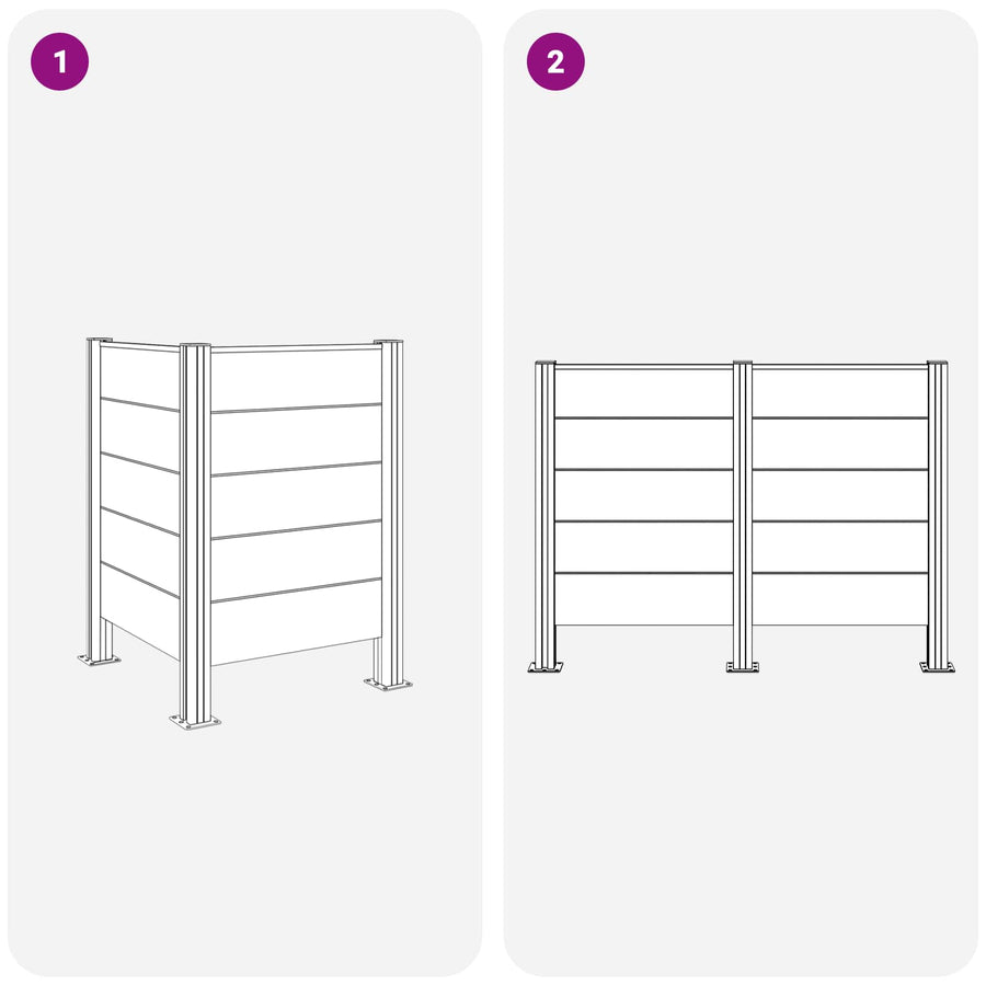 Afvalbak Schutting Grijs 85 x 85 x 115 cm Aluminium en WPC