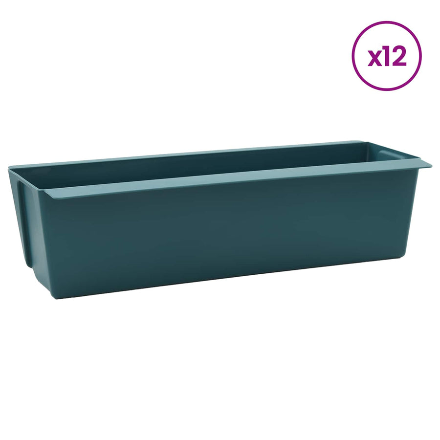 Bloembakken voor Euro-pallets 12 pcs Groen 36 x 13,5 x 9,5 cm