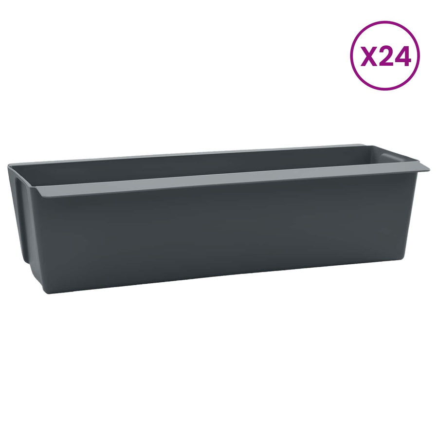 Bloembakken voor Euro-pallets 24 pcs Grijs 36 x 13,5 x 9,5 cm