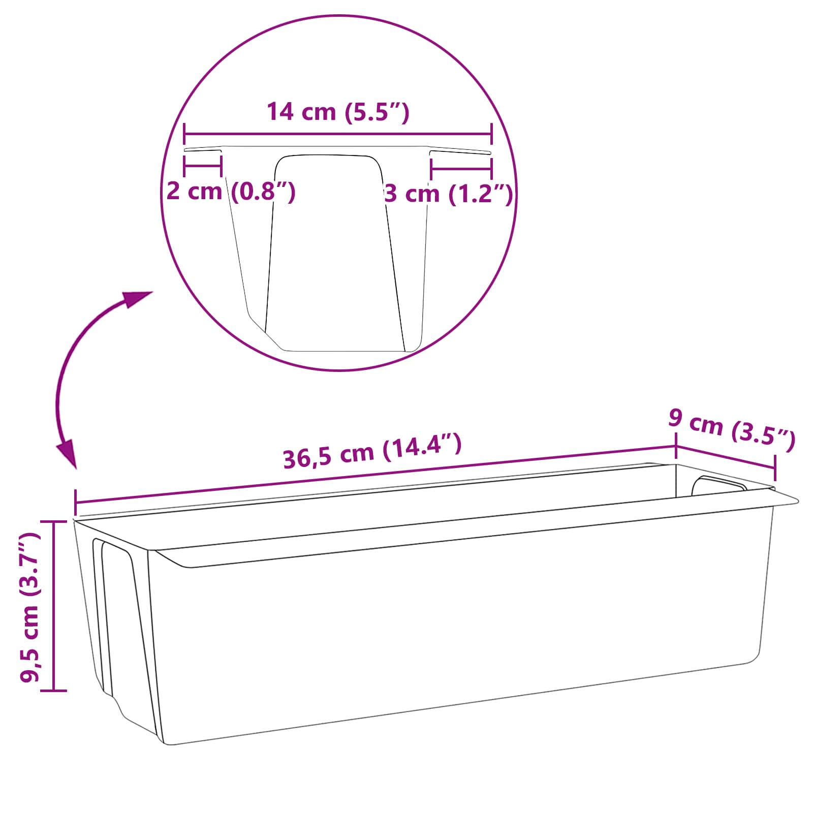Bloembakken voor Euro-pallets 24 pcs Zwart 36 x 13,5 x 9,5 cm