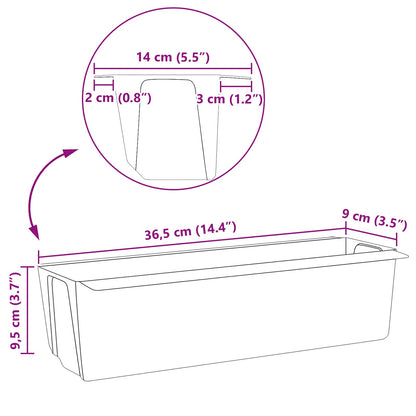 Bloembakken voor Euro-pallets 24 pcs Zwart 36 x 13,5 x 9,5 cm