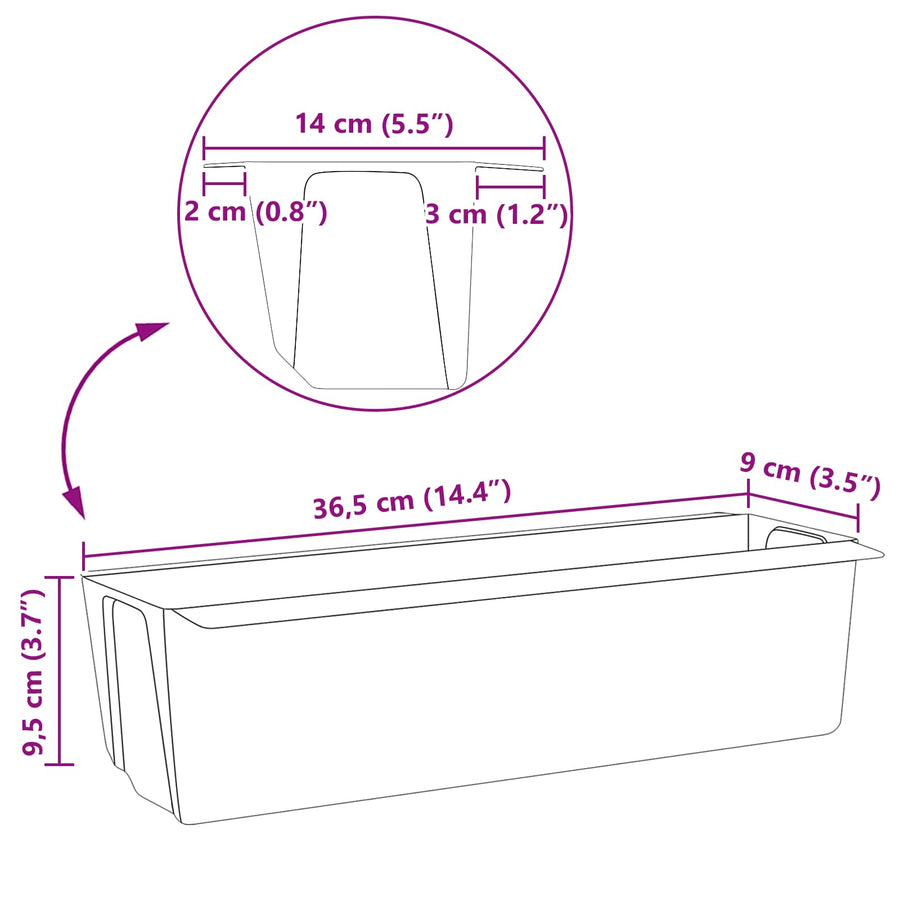 Bloembakken voor Euro-pallets 24 pcs Zwart 36 x 13,5 x 9,5 cm