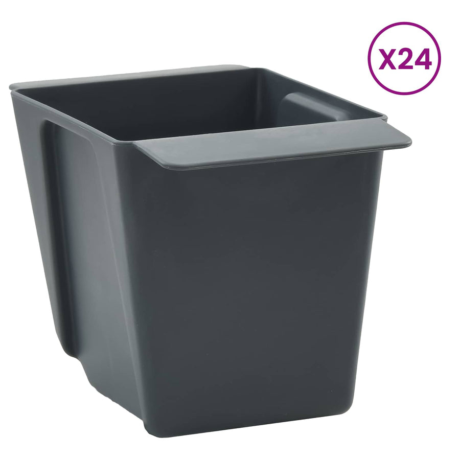 Bloembakken voor Euro-pallets 12 pcs Grijs 13,5 x 9 x 9,5 cm
