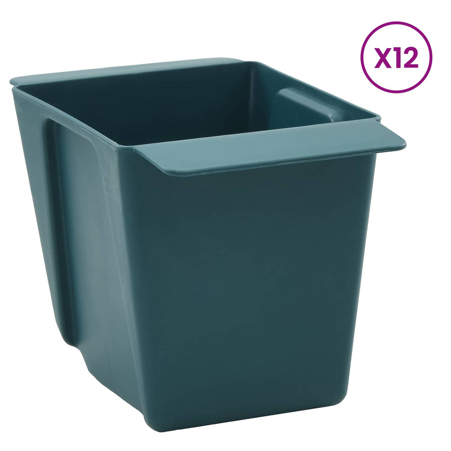 Bloembakken voor Euro-pallets 12 pcs Groen 14 x 9 x 9,5 cm