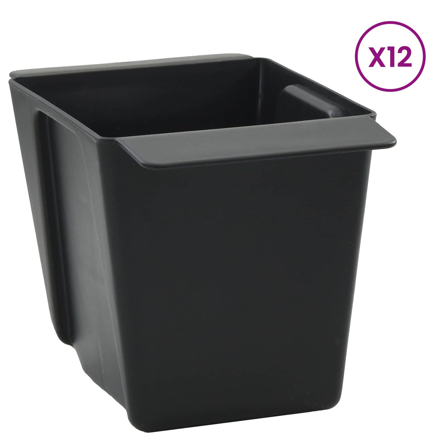 Bloembakken voor Euro-pallets 12 pcs Zwart 14 x 9 x 9,5 cm