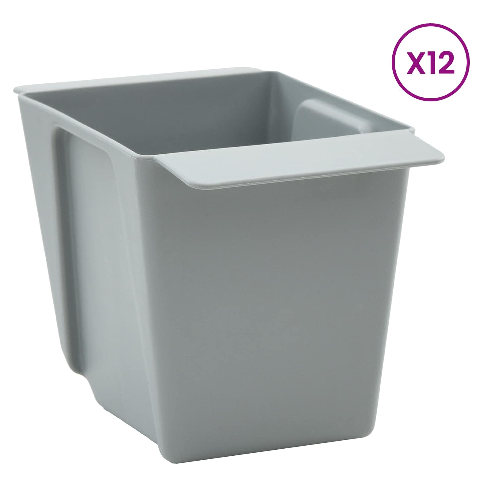 Bloembakken voor Euro-pallets 12 pcs Lichtgrijs 14 x 9 x 9,5 cm