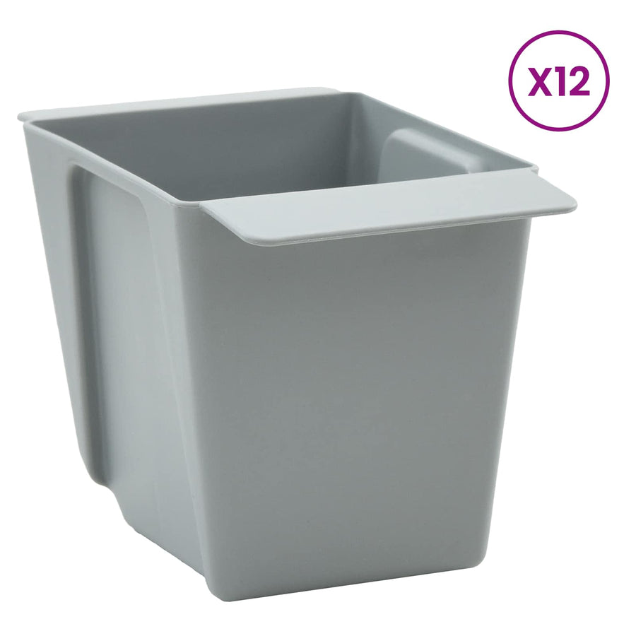 Bloembakken voor Euro-pallets 12 pcs Lichtgrijs 14 x 9 x 9,5 cm