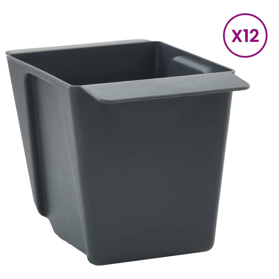 Bloembakken voor Euro-pallets 24 pcs Grijs 13,5 x 9 x 9,5 cm