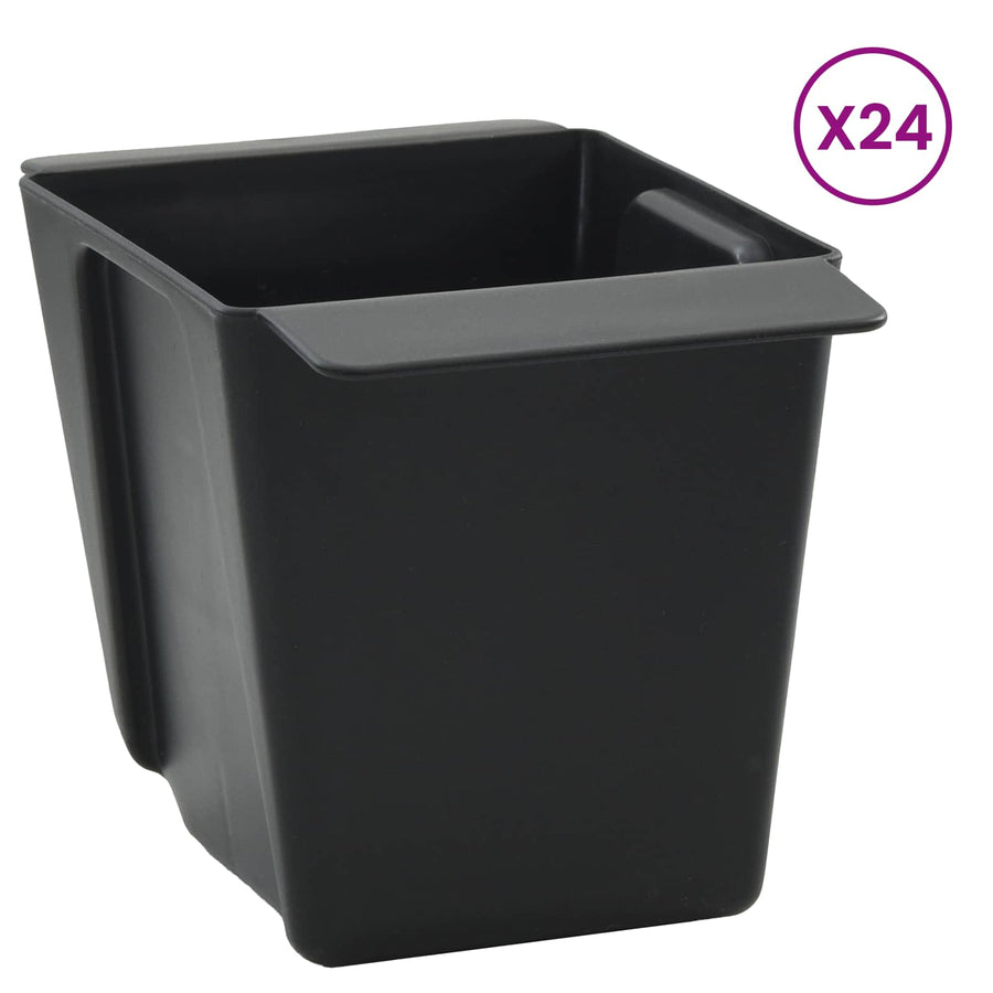 Bloembakken voor Euro-pallets 24 pcs Zwart 13,5 x 9 x 9,5 cm