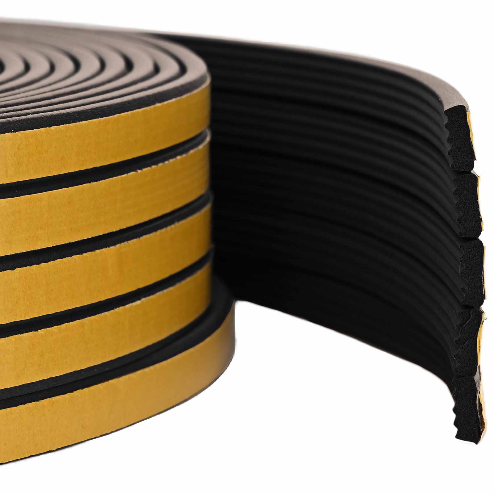 Zelfklevende raamafdichting Zwart 15 x 8 mm 12 m EPDM-schuim