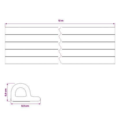 Zelfklevende raamafdichting Bruin 9 x 6 mm 12 m EPDM-schuim