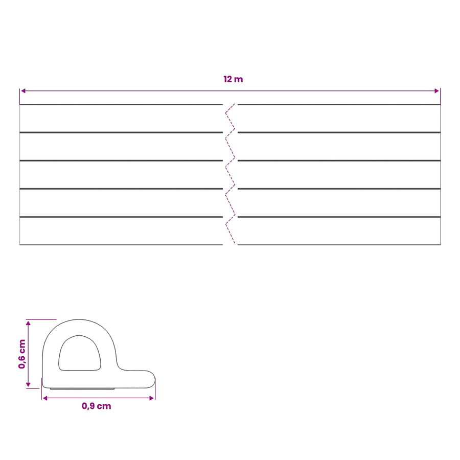 Zelfklevende raamafdichting Bruin 9 x 6 mm 12 m EPDM-schuim