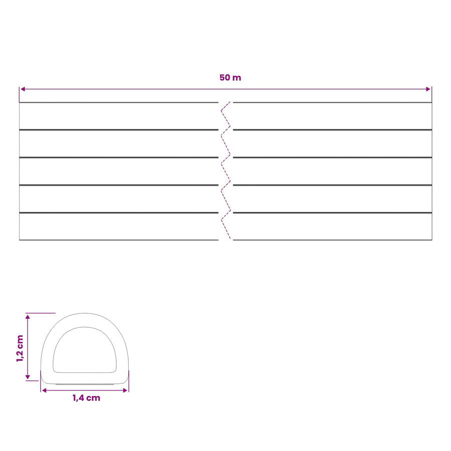 Zelfklevende raamafdichting Bruin 14 x 12 mm 50 m EPDM-schuim