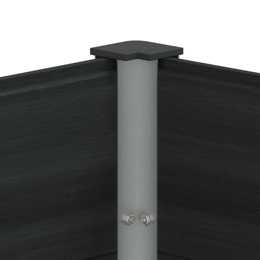 Verhoogde plantenbak Zwart 100 x 50 x 54 cm WPC en Aluminium