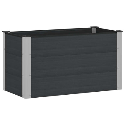 Verhoogde plantenbak Zwart 100 x 50 x 54 cm WPC en Aluminium