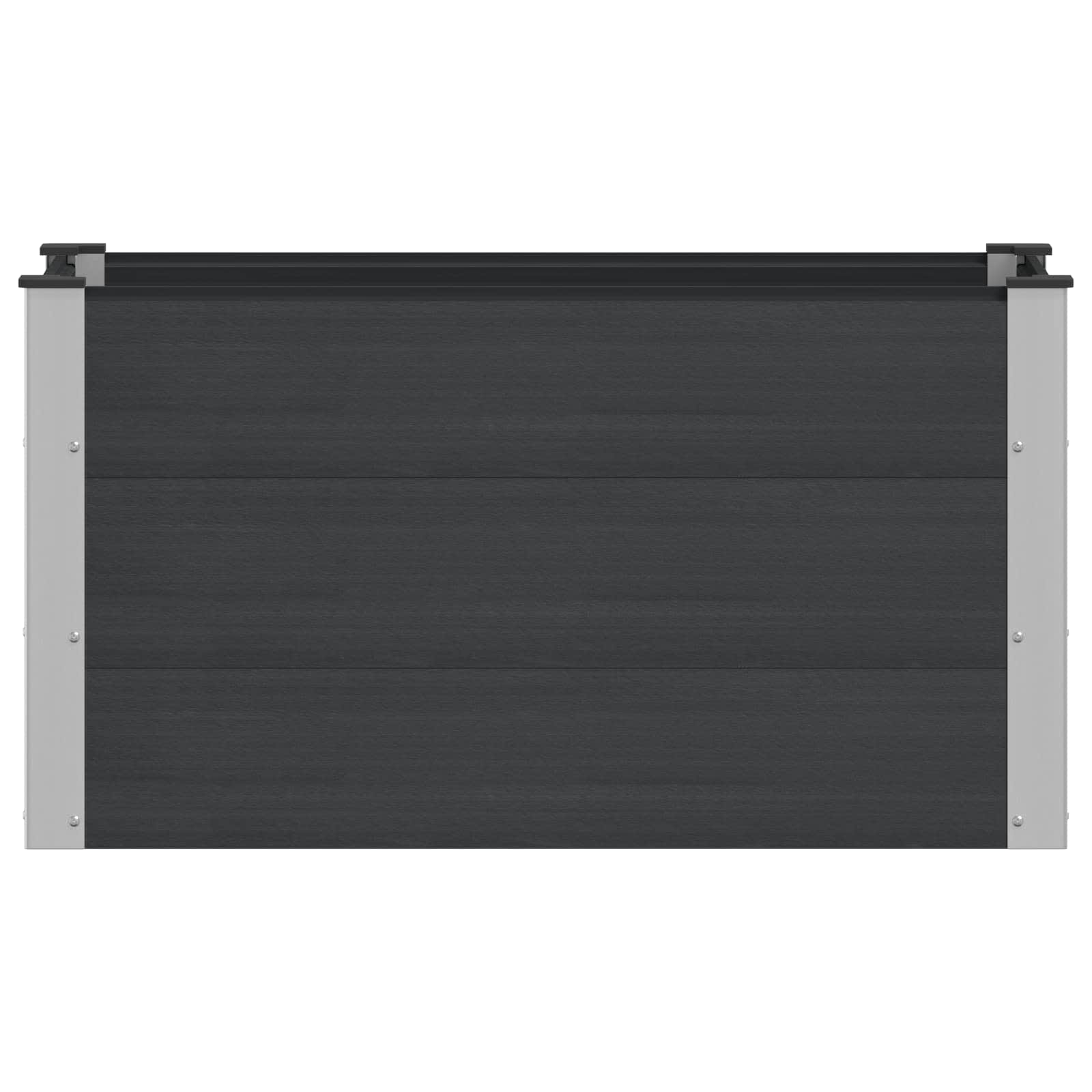 Verhoogde plantenbak Zwart 100 x 50 x 54 cm WPC en Aluminium