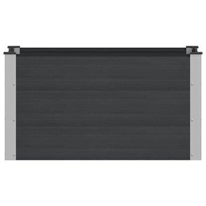 Verhoogde plantenbak Zwart 100 x 50 x 54 cm WPC en Aluminium