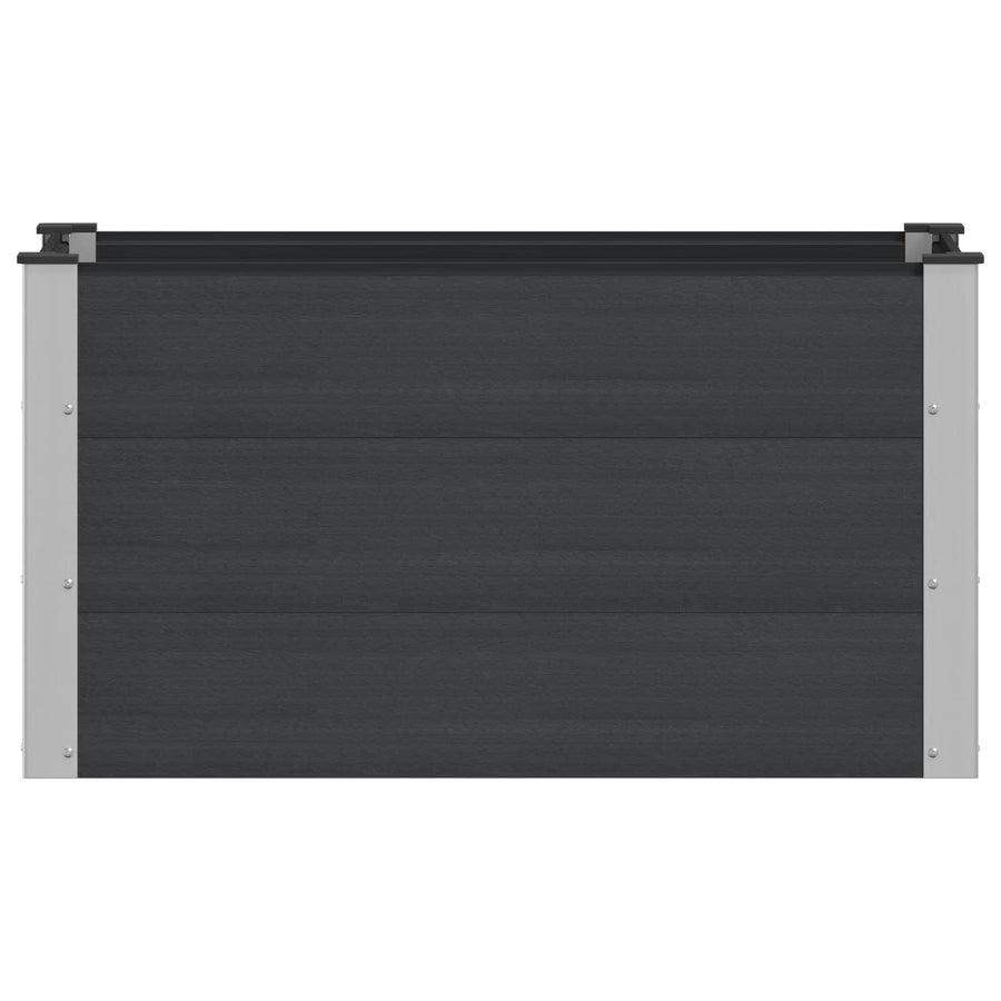 Verhoogde plantenbak Zwart 100 x 50 x 54 cm WPC en Aluminium