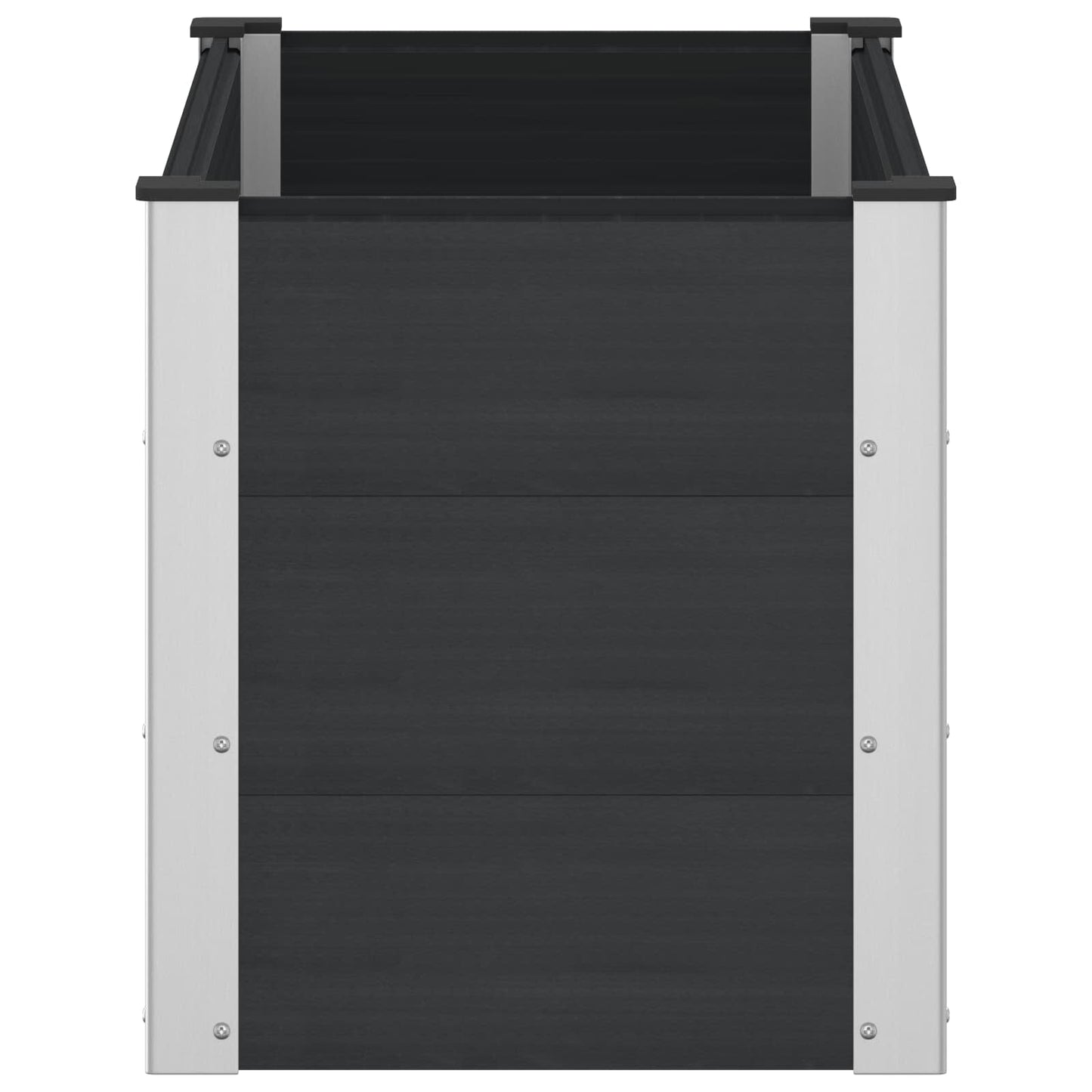 Verhoogde plantenbak Zwart 100 x 50 x 54 cm WPC en Aluminium