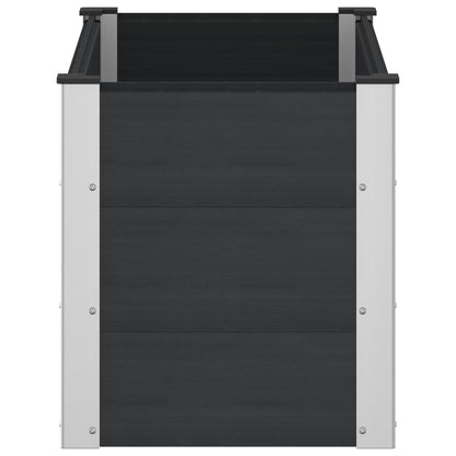Verhoogde plantenbak Zwart 100 x 50 x 54 cm WPC en Aluminium