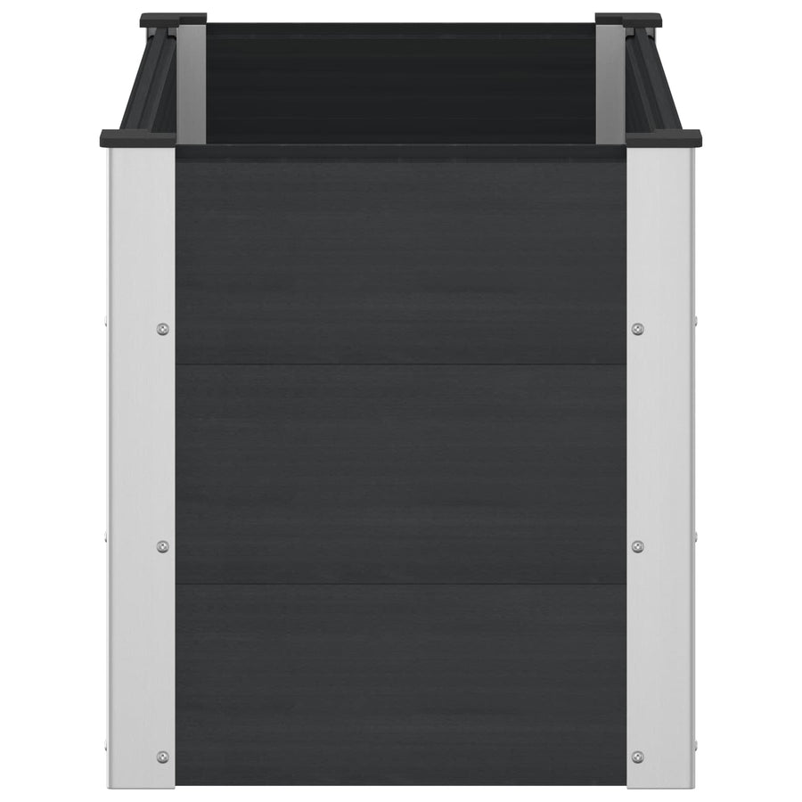 Verhoogde plantenbak Zwart 100 x 50 x 54 cm WPC en Aluminium