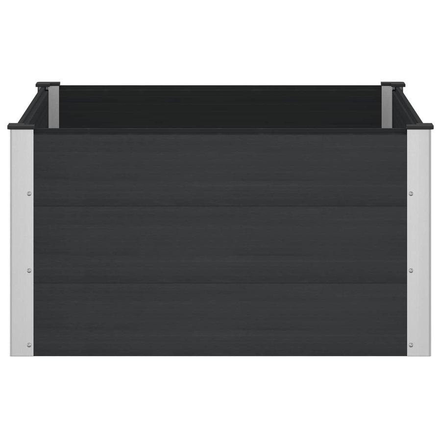 Verhoogde plantenbak Zwart 100 x 100 x 54 cm alu.