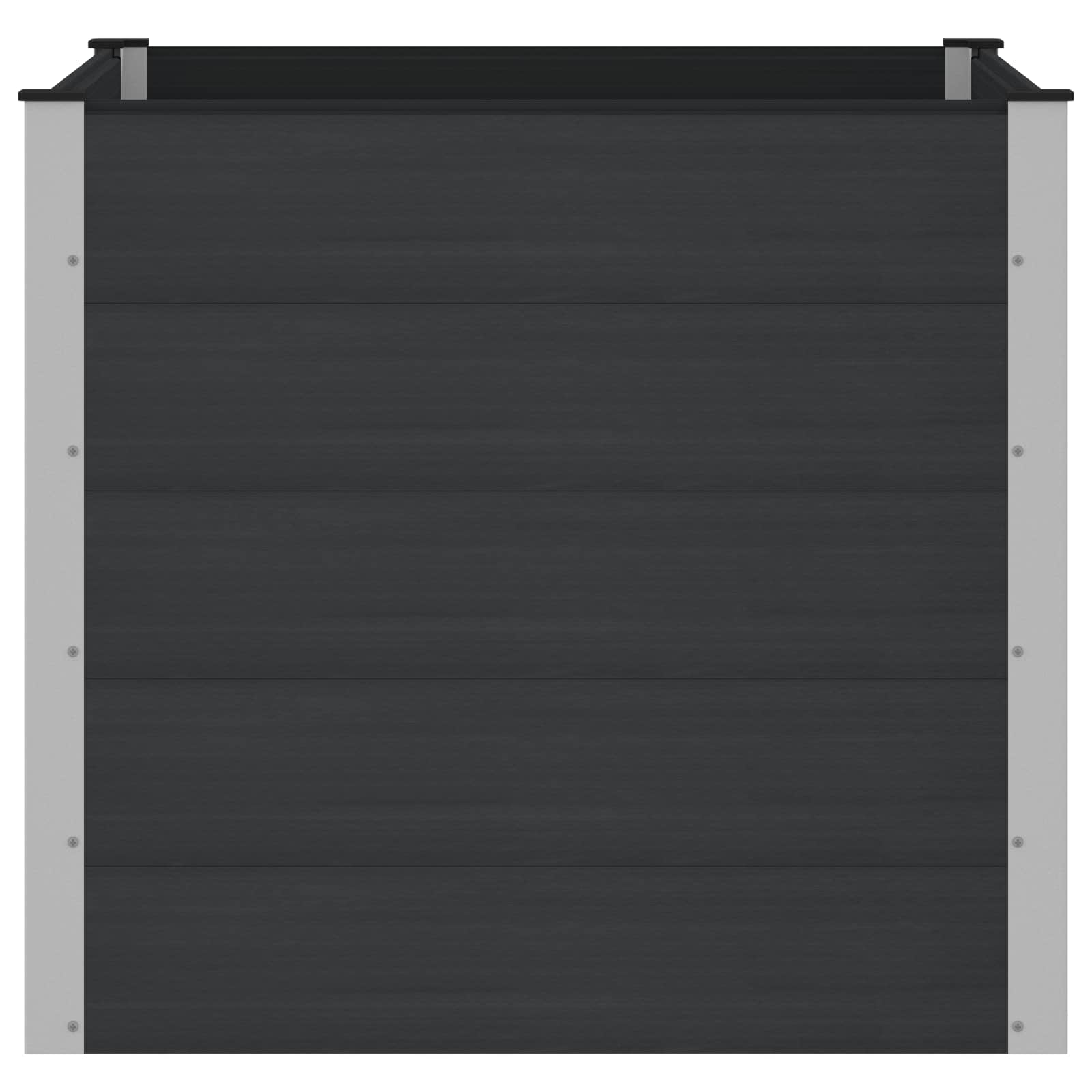 Verhoogde plantenbak Zwart 100 x 100 x 91 cm alu.