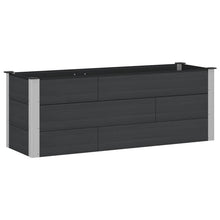 Verhoogde plantenbak Zwart 150 x 50 x 54 cm alu.