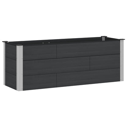 Verhoogde plantenbak Zwart 150 x 50 x 54 cm alu.