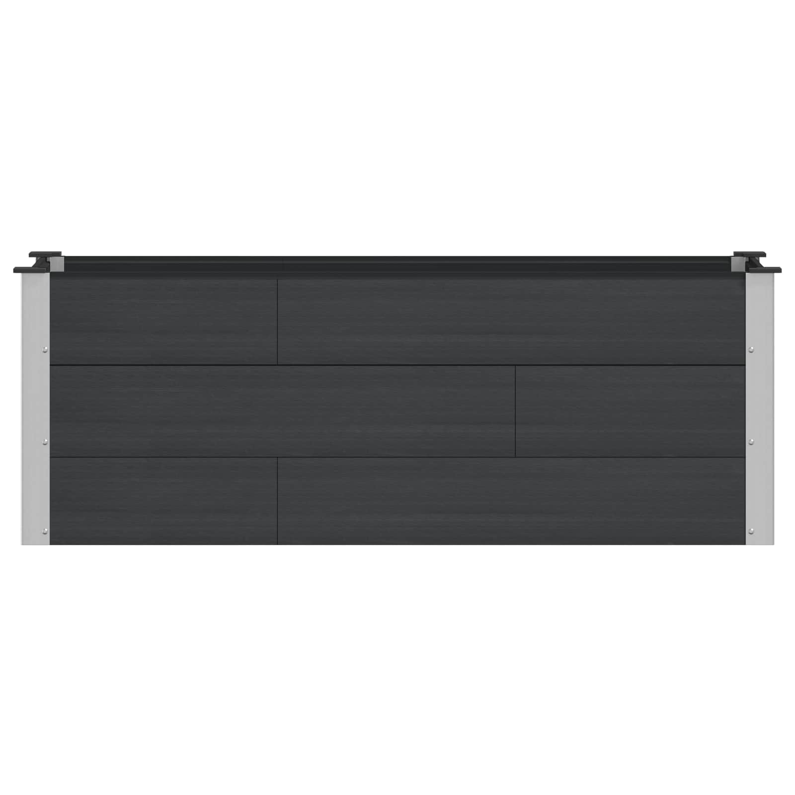 Verhoogde plantenbak Zwart 150 x 50 x 54 cm alu.