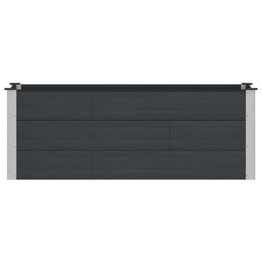 Verhoogde plantenbak Zwart 150 x 50 x 54 cm alu.
