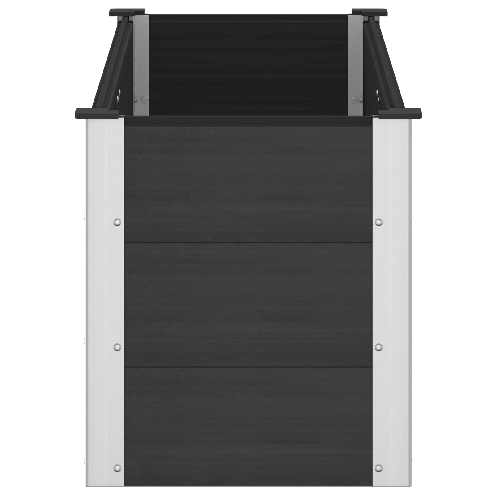 Verhoogde plantenbak Zwart 150 x 50 x 54 cm alu.