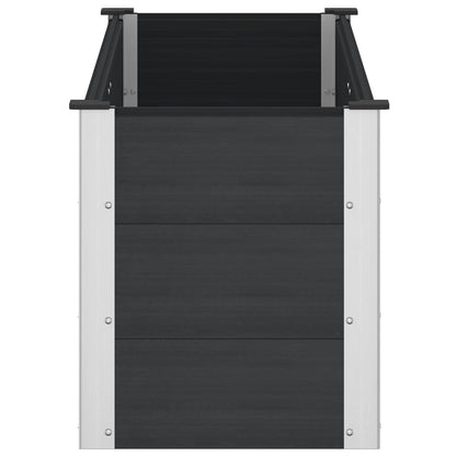 Verhoogde plantenbak Zwart 150 x 50 x 54 cm alu.