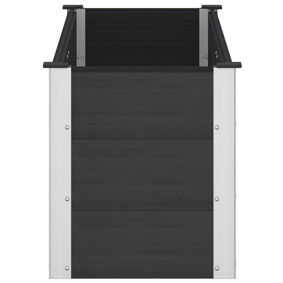 Verhoogde plantenbak Zwart 150 x 50 x 54 cm alu.