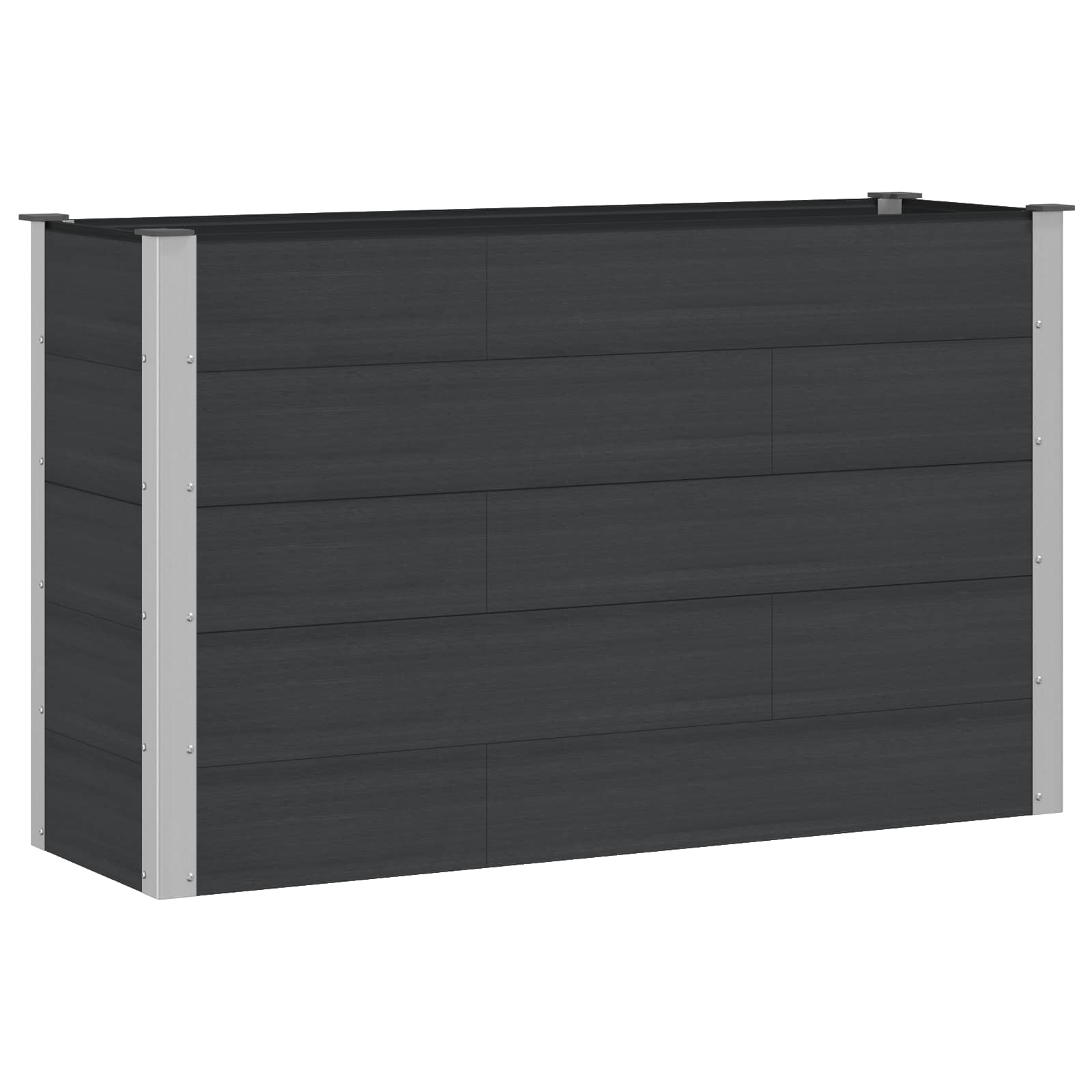 Verhoogde plantenbak Zwart 150 x 50 x 91 cm alu.