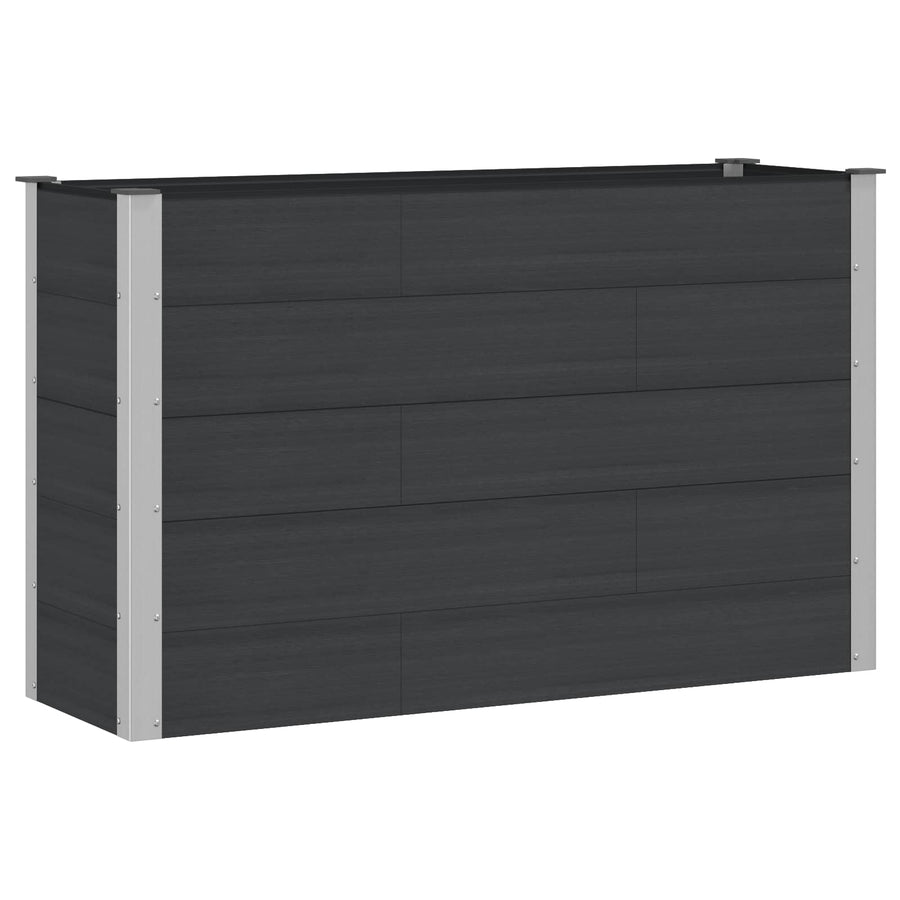 Verhoogde plantenbak Zwart 150 x 50 x 91 cm alu.