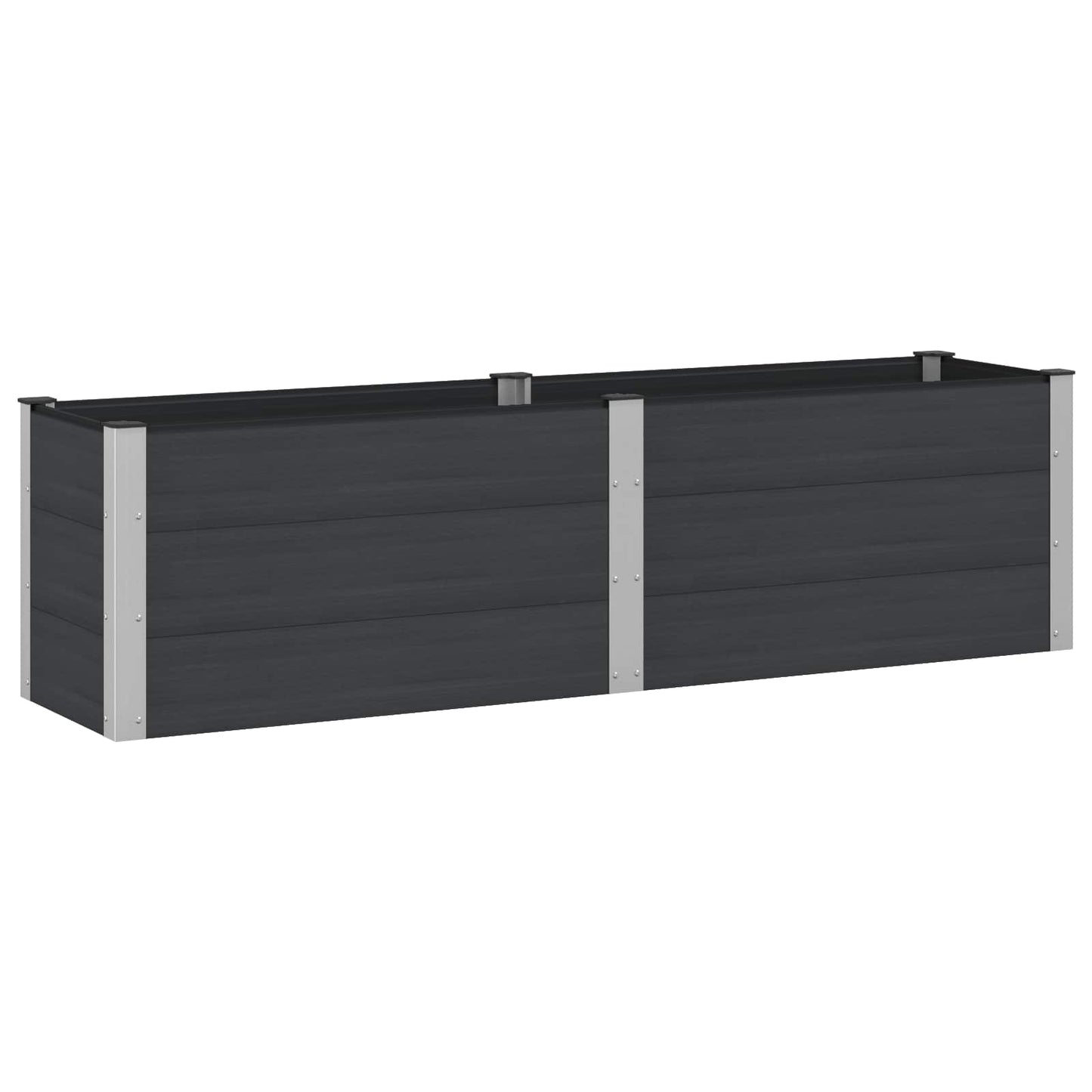 Verhoogde plantenbak Zwart 200 x 50 x 54 cm alu.