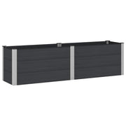 Verhoogde plantenbak 200x50x54 cm aluminium zwart
