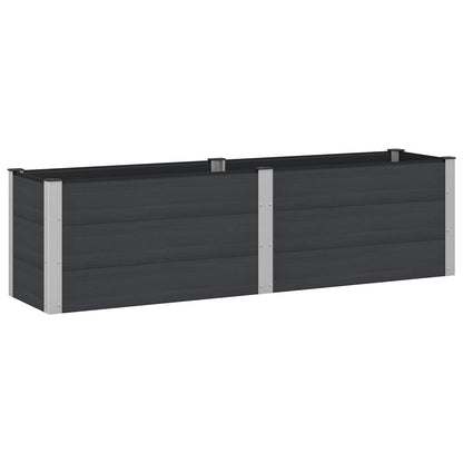 Verhoogde plantenbak Zwart 200 x 50 x 54 cm alu.
