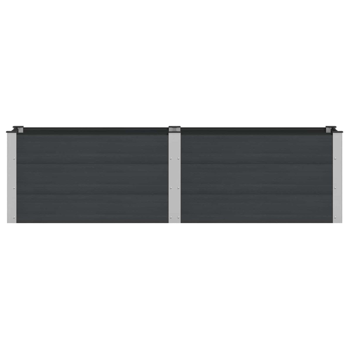 Verhoogde plantenbak Zwart 200 x 50 x 54 cm alu.