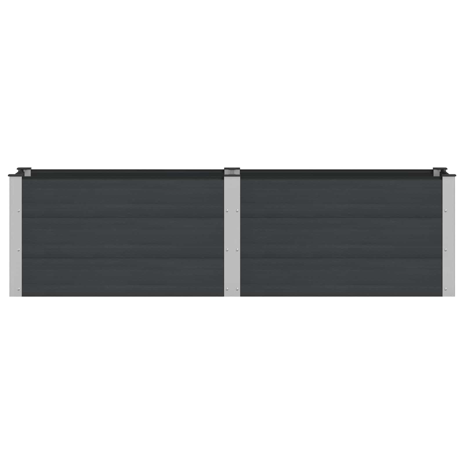 Verhoogde plantenbak Zwart 200 x 50 x 54 cm alu.