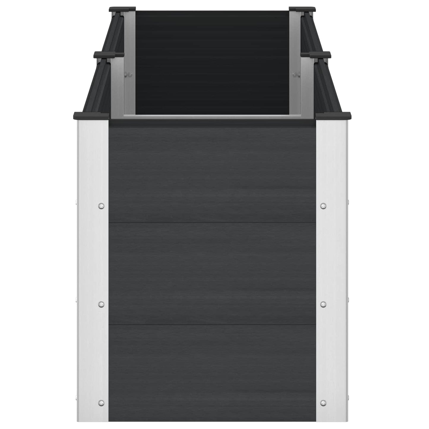 Verhoogde plantenbak Zwart 200 x 50 x 54 cm alu.