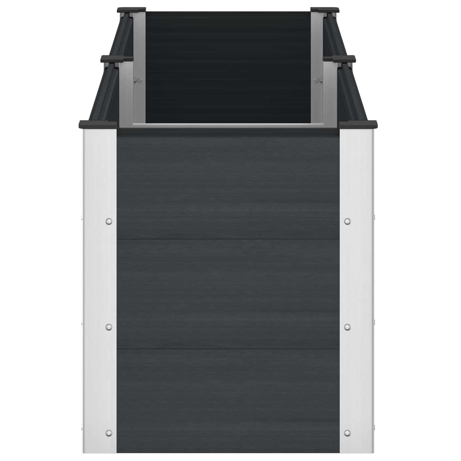 Verhoogde plantenbak Zwart 200 x 50 x 54 cm alu.