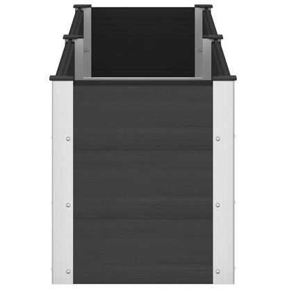 Verhoogde plantenbak Zwart 200 x 50 x 54 cm alu.