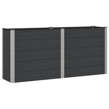 Verhoogde plantenbak Zwart 200 x 50 x 91 cm alu.