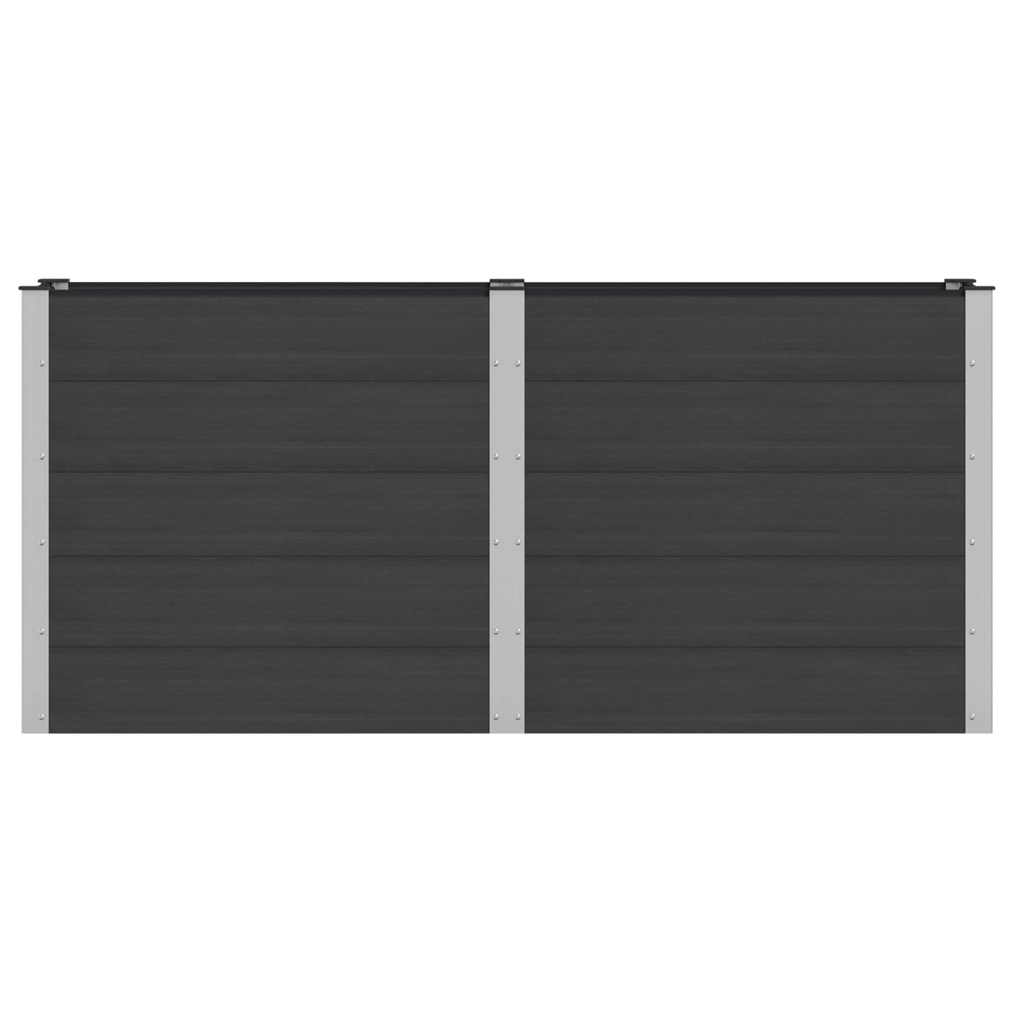 Verhoogde plantenbak Zwart 200 x 50 x 91 cm alu.